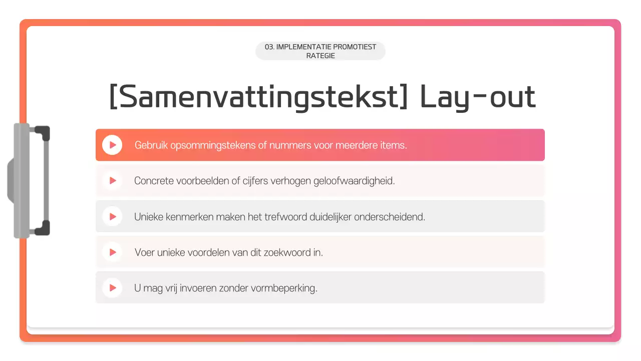 Presentatiebeschrijving van Pink Modern