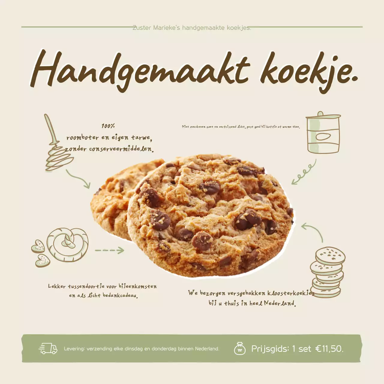 Beige eenvoudige zelfgemaakte koekjes (advertentie)
