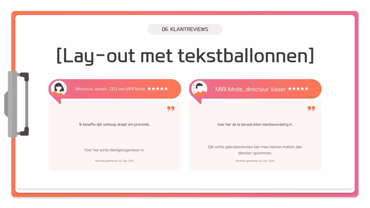 Presentatiebeschrijving van Pink Modern