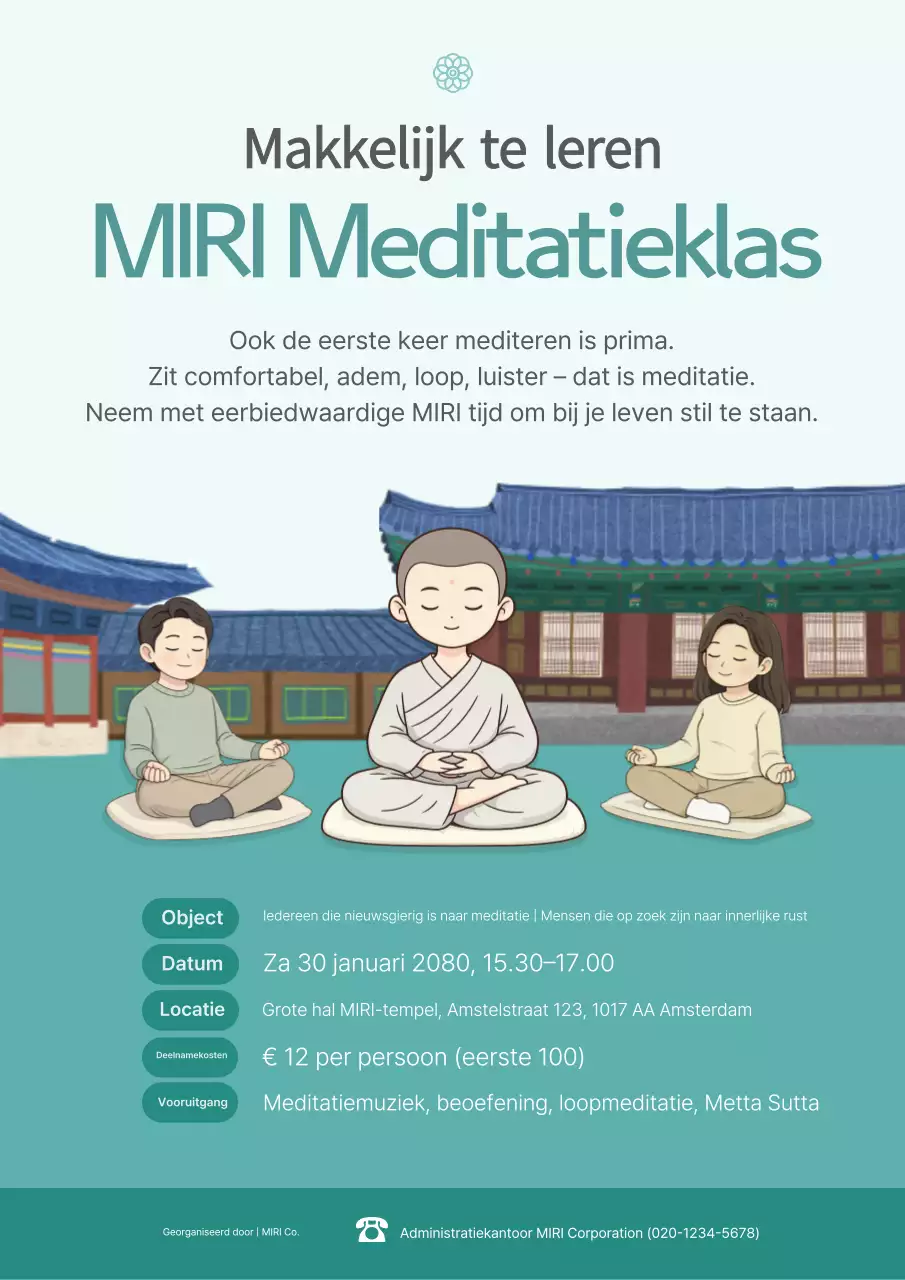 Promotie van de traditionele meditatiecursus van Mint