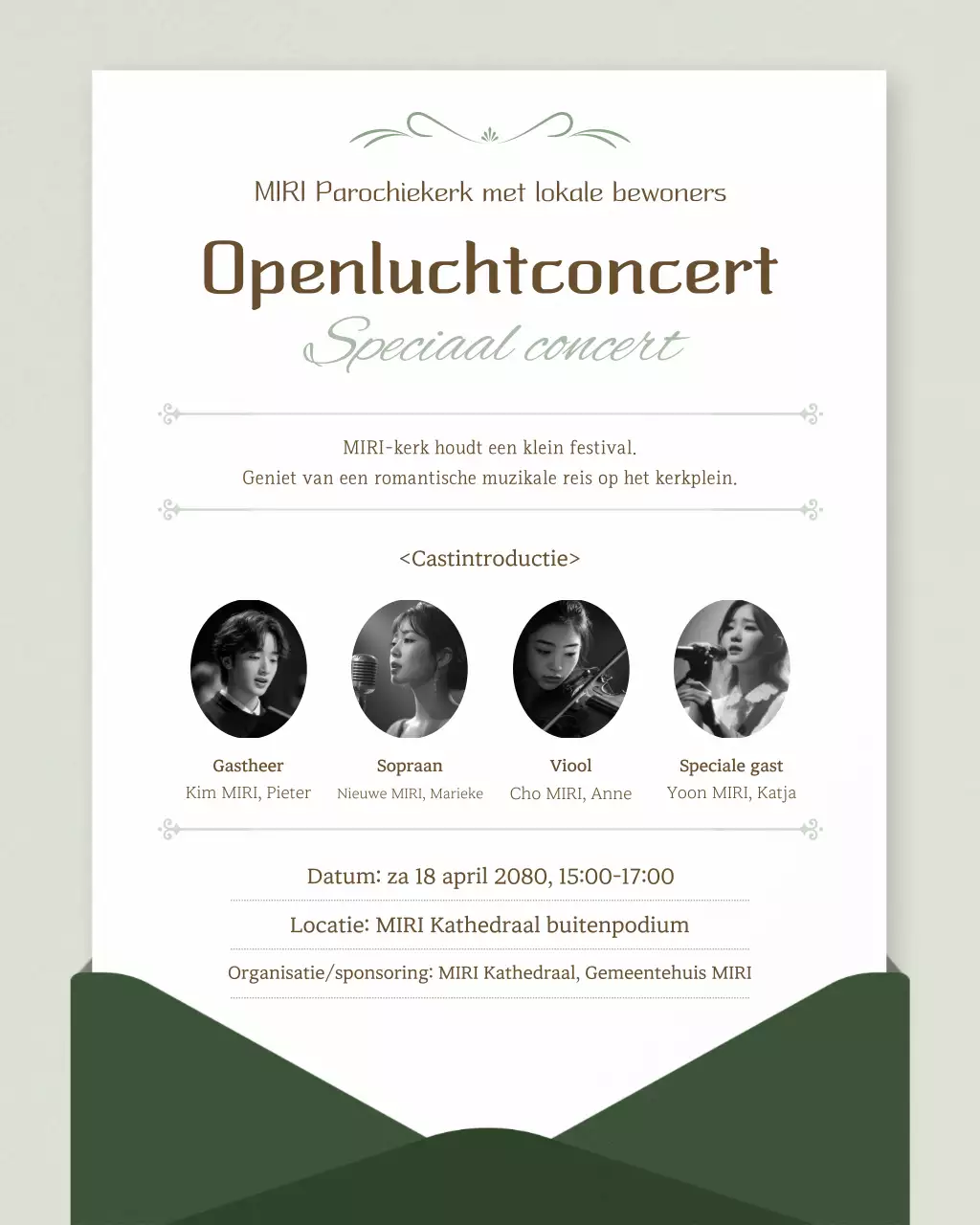 Beige Klassieke Muziek Concertgids