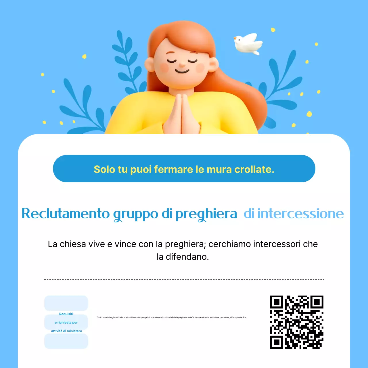 Annuncio di reclutamento semplice blu cielo