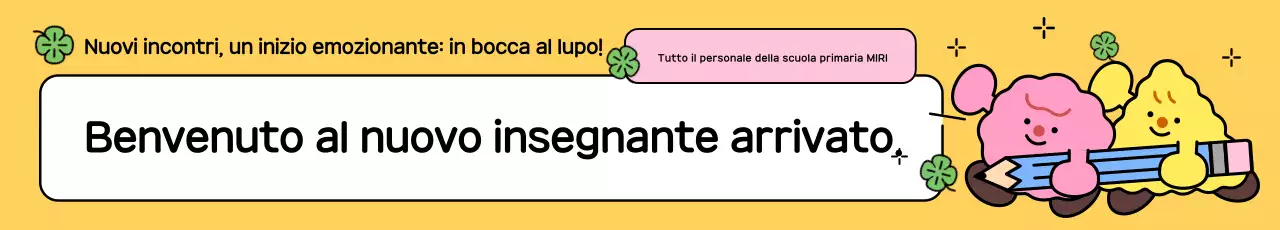 Guida di benvenuto per insegnanti carina e gialla