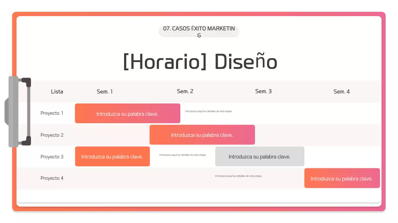 Descripción de la presentación moderna rosa