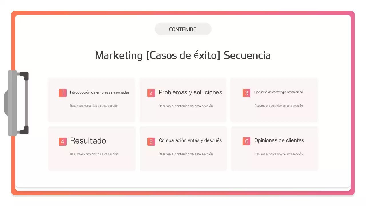 Descripción de la presentación moderna rosa