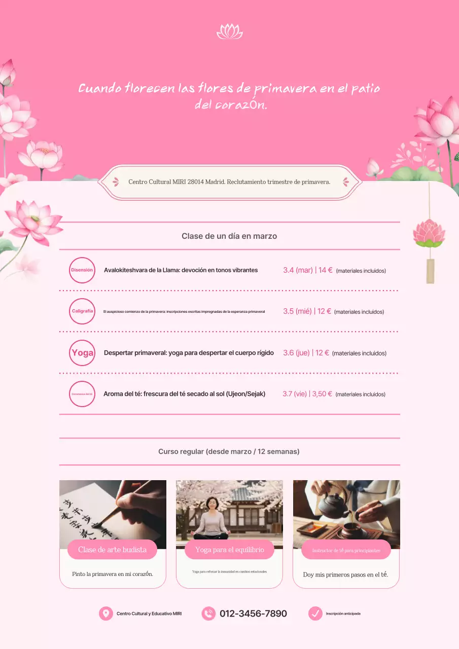 Promoción de conferencias sobre la cultura de los templos coreanos en rosa