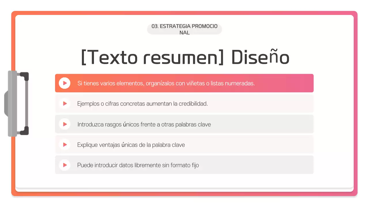 Descripción de la presentación moderna rosa