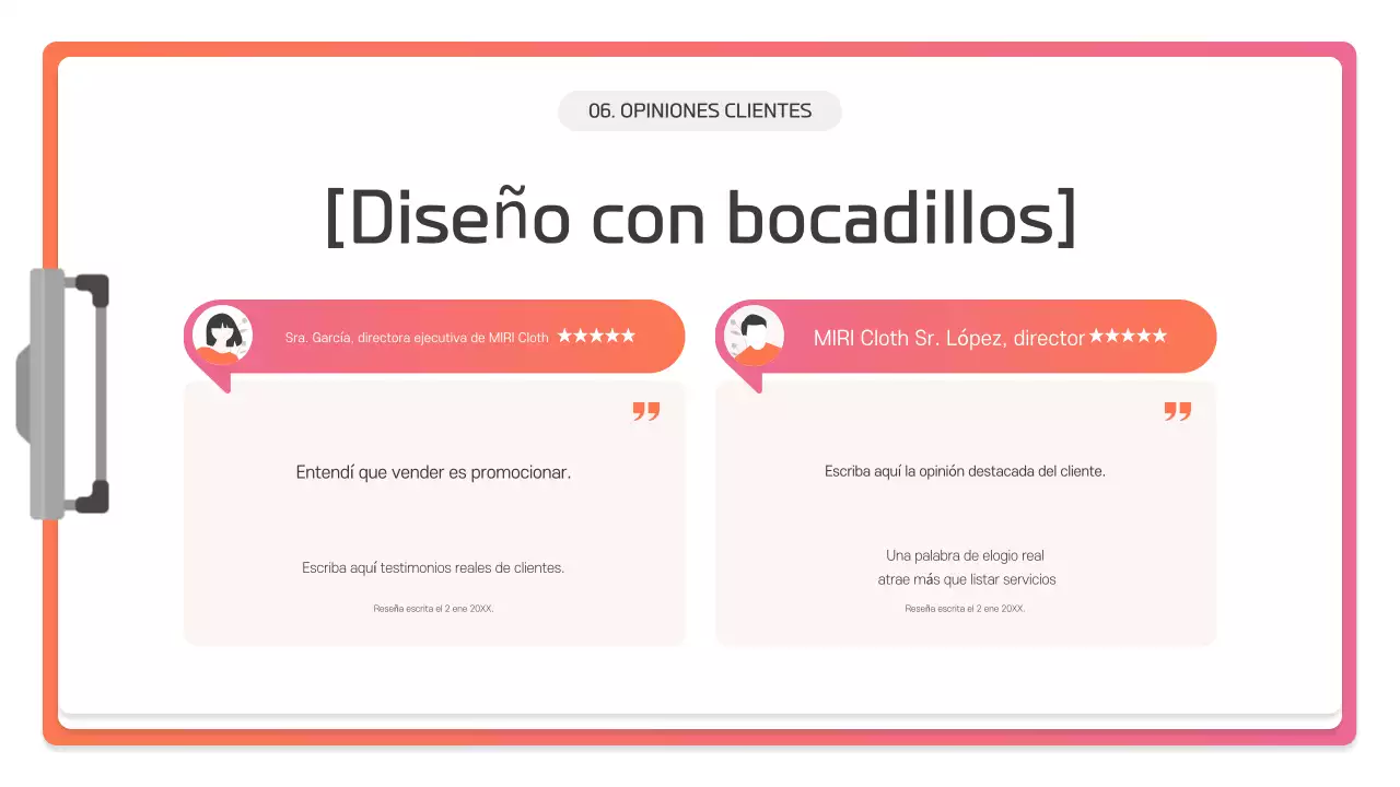 Descripción de la presentación moderna rosa