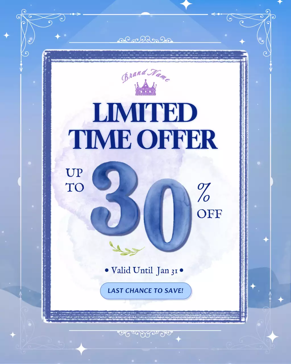 blue elegant sale promotion