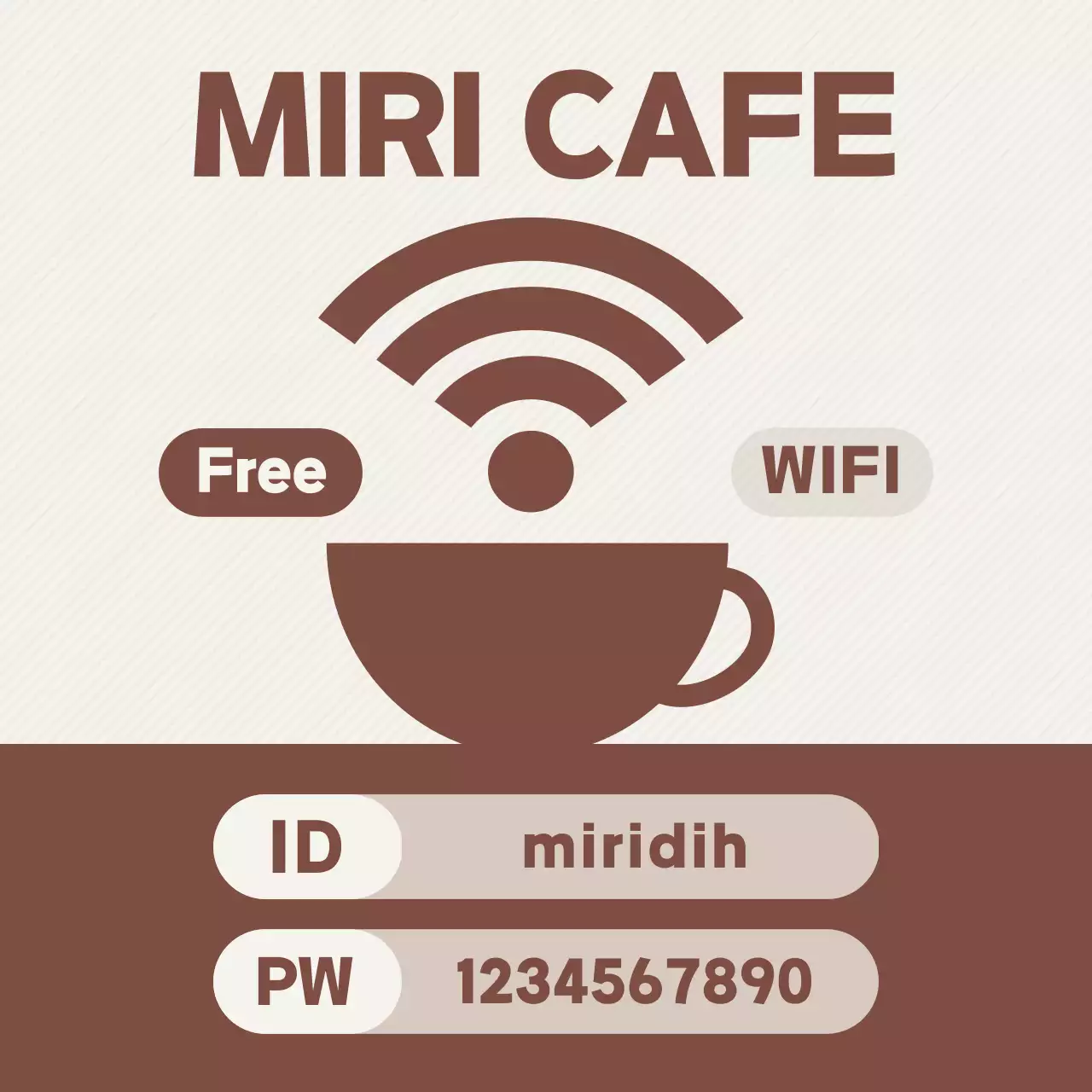 갈색 심플 카페 안내