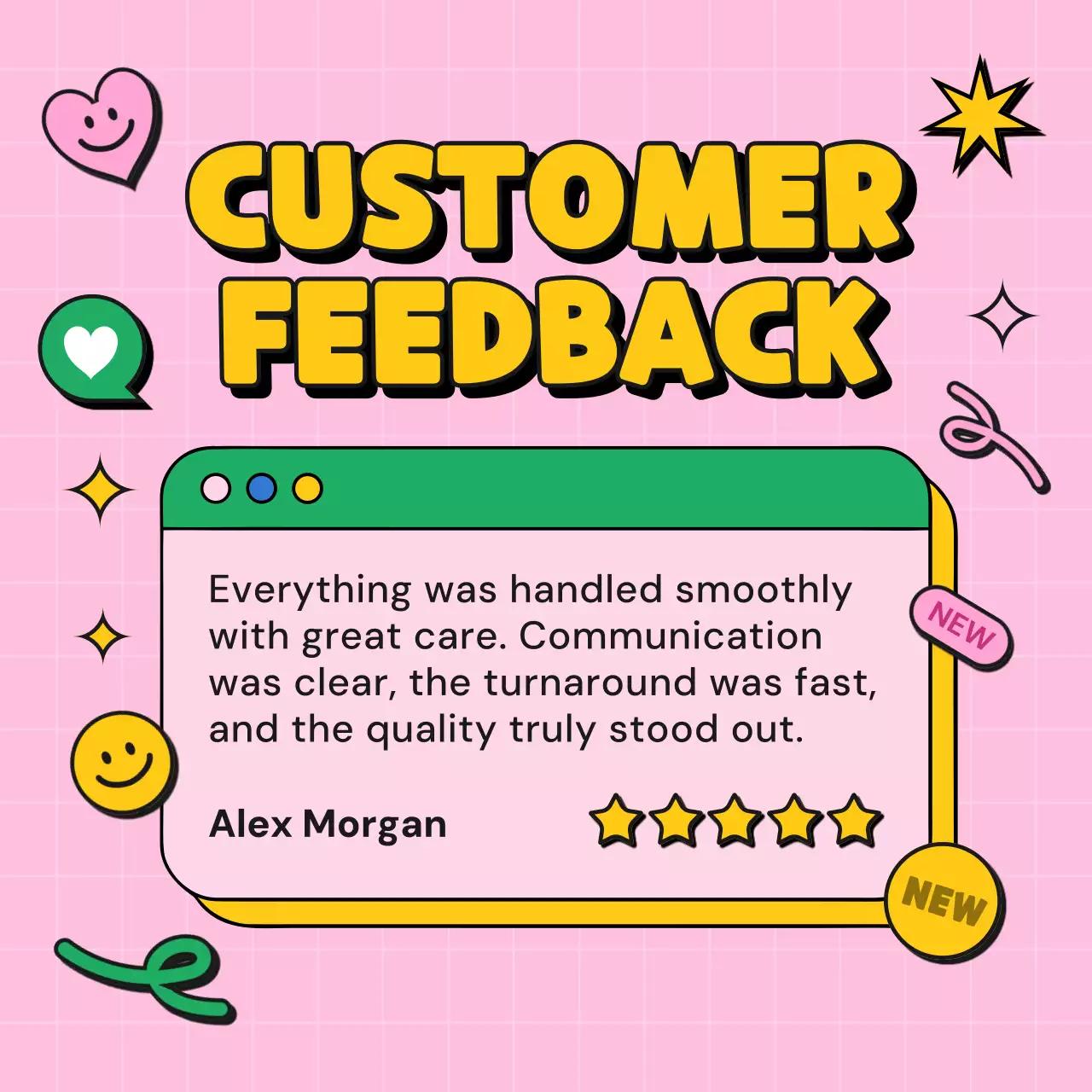 Pink Playful Feedback Announcement Instagram Post