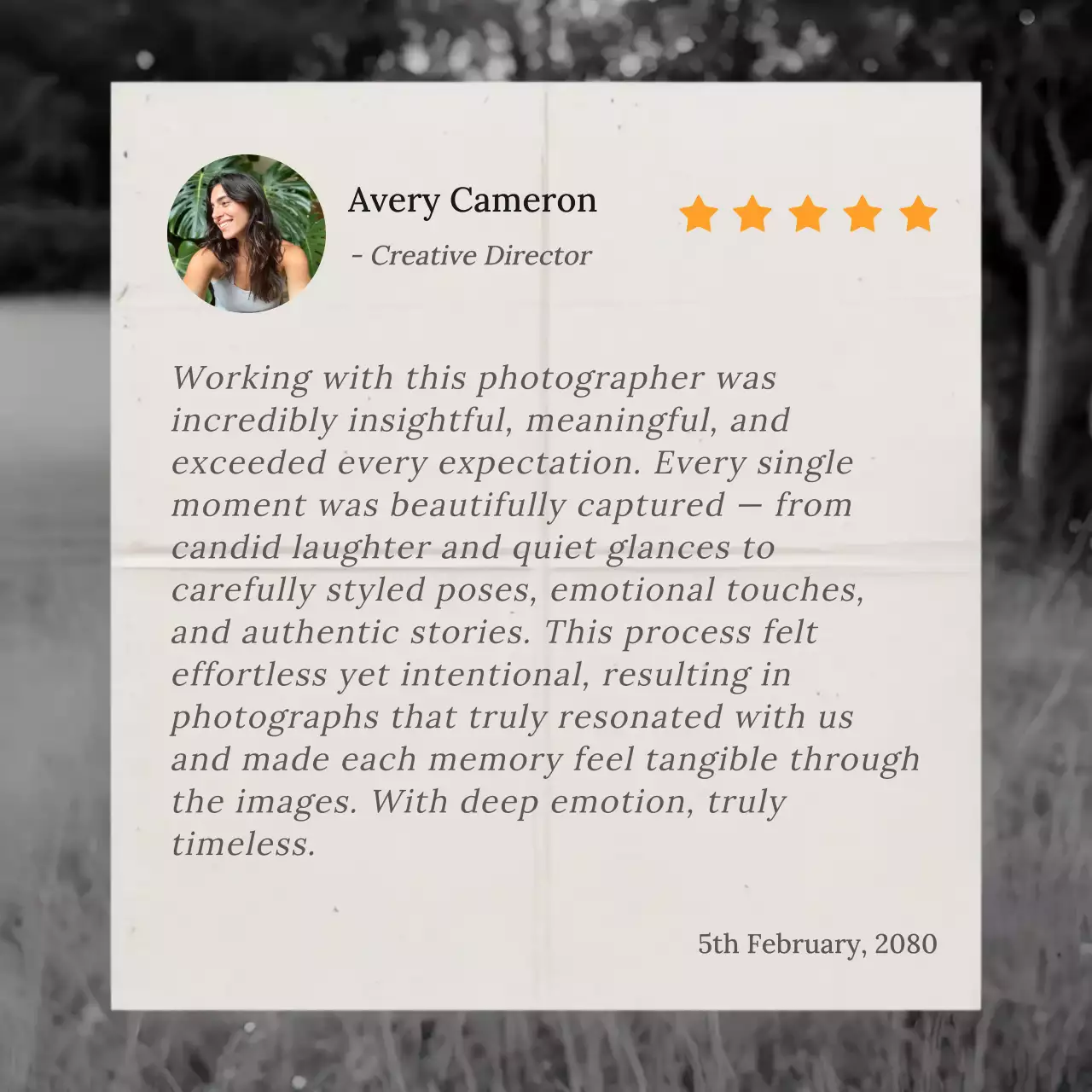 Beige Elegant Photography Review Instagram Post