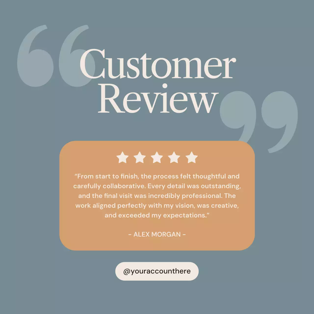 Blue Modern Customer Review Announcement Instagram Post