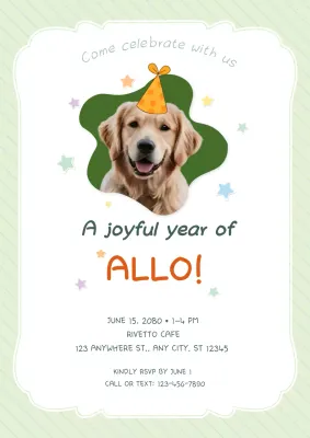 Unggahan Instagram Undangan Hewan Peliharaan yang Menyenangkan Berwarna Krem