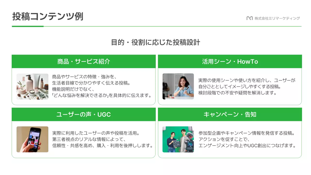 緑 モダン ソーシャルメディア 提案書