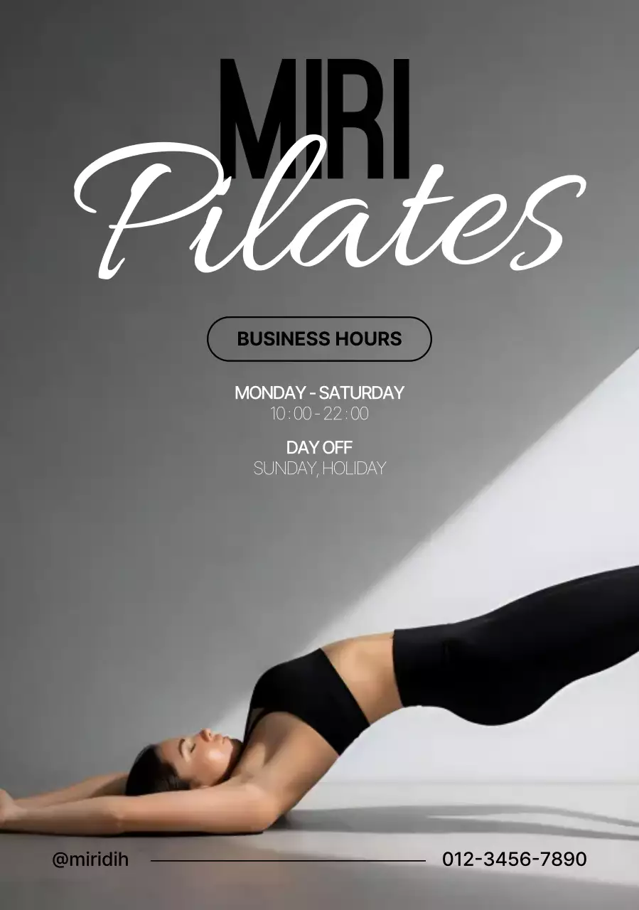 검정 모던 필라테스 홍보