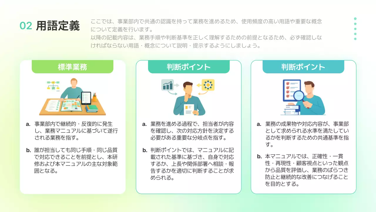 カラフル シンプル ビジネス マニュアル