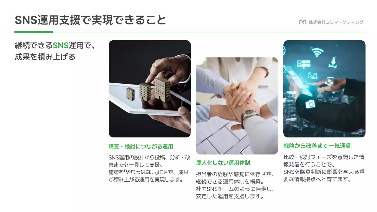 緑 モダン ソーシャルメディア 提案書