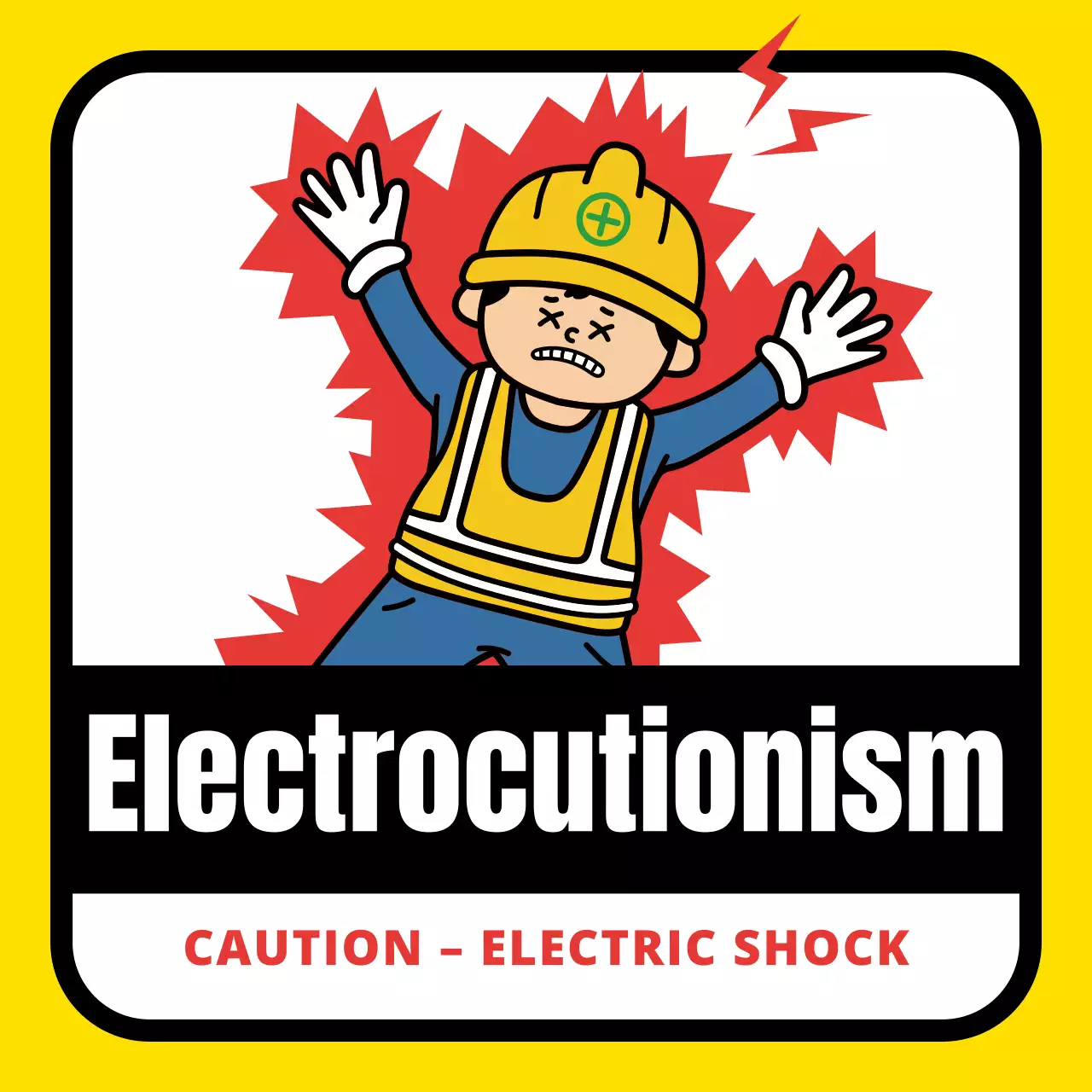 sinal amarelo de aviso de segurança em quadrinhos