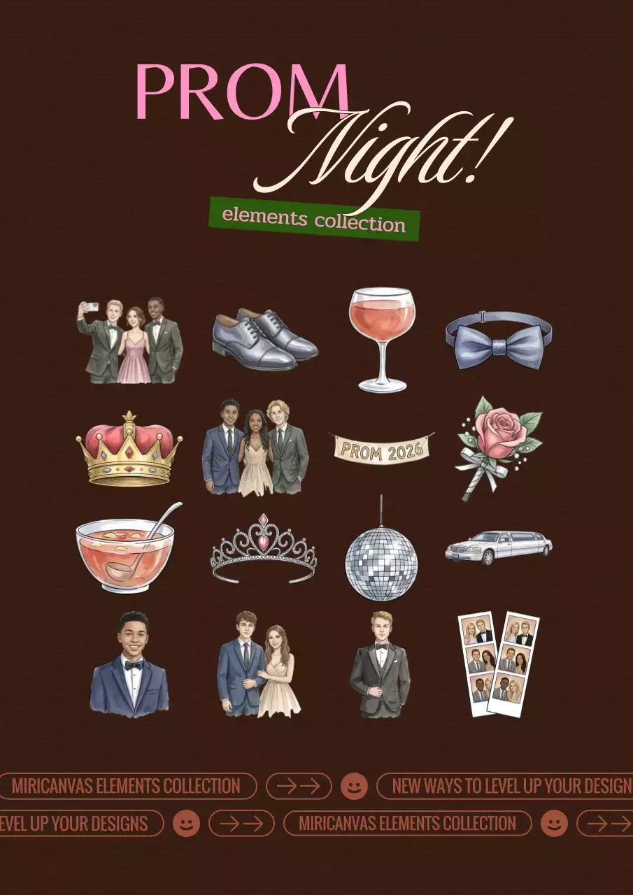 Brown Modern Prom Invitation