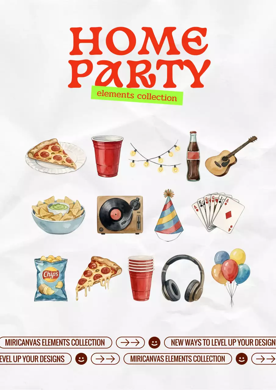 Colorful Home Party Invitation