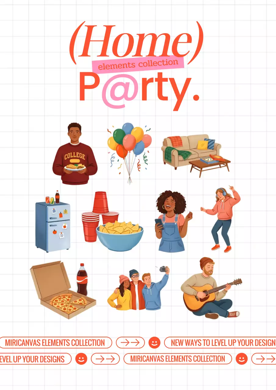 Orange Trendy Home Party