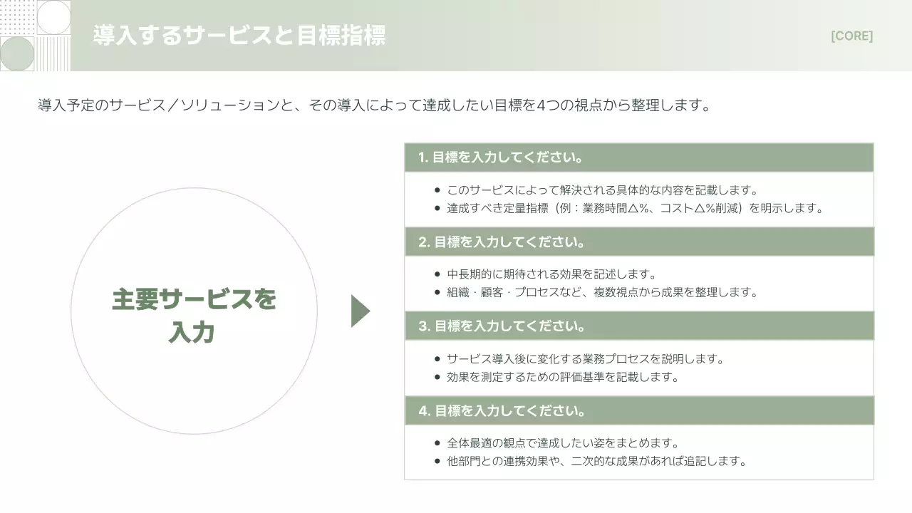 グリーン シンプル ビジネス 提案書