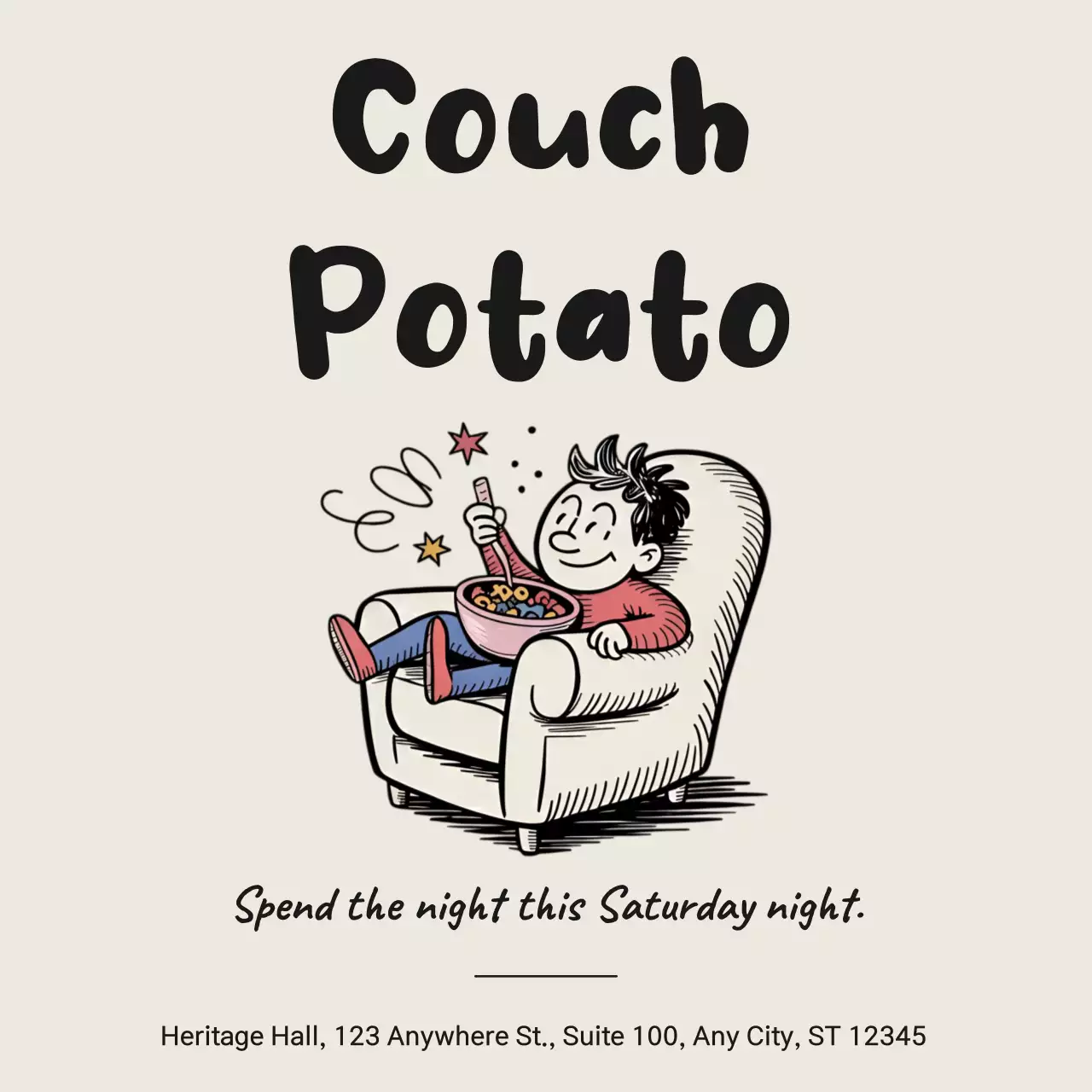 Beige Retro Party Invitation Instagram Post