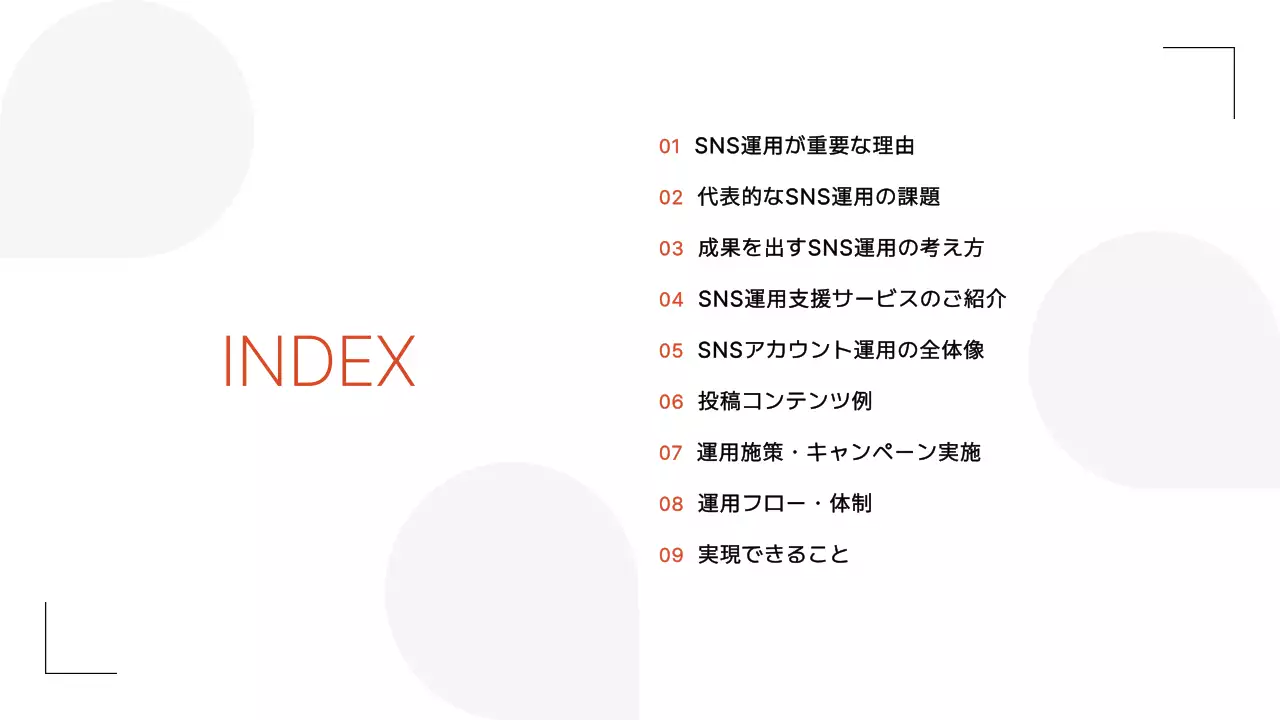 オレンジ シンプル エスエヌエス 資料