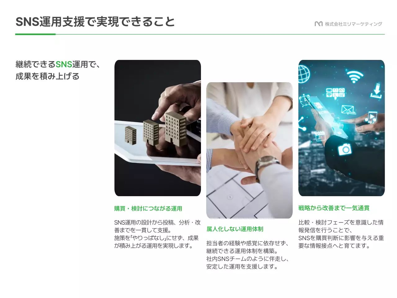 緑 モダン ソーシャルメディア 提案書