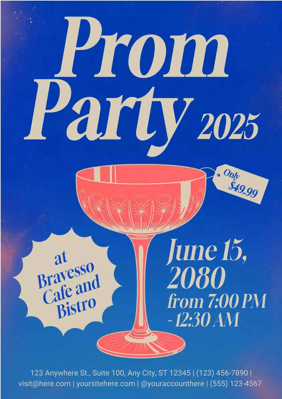 Pengumuman Prom Retro Biru di Instagram