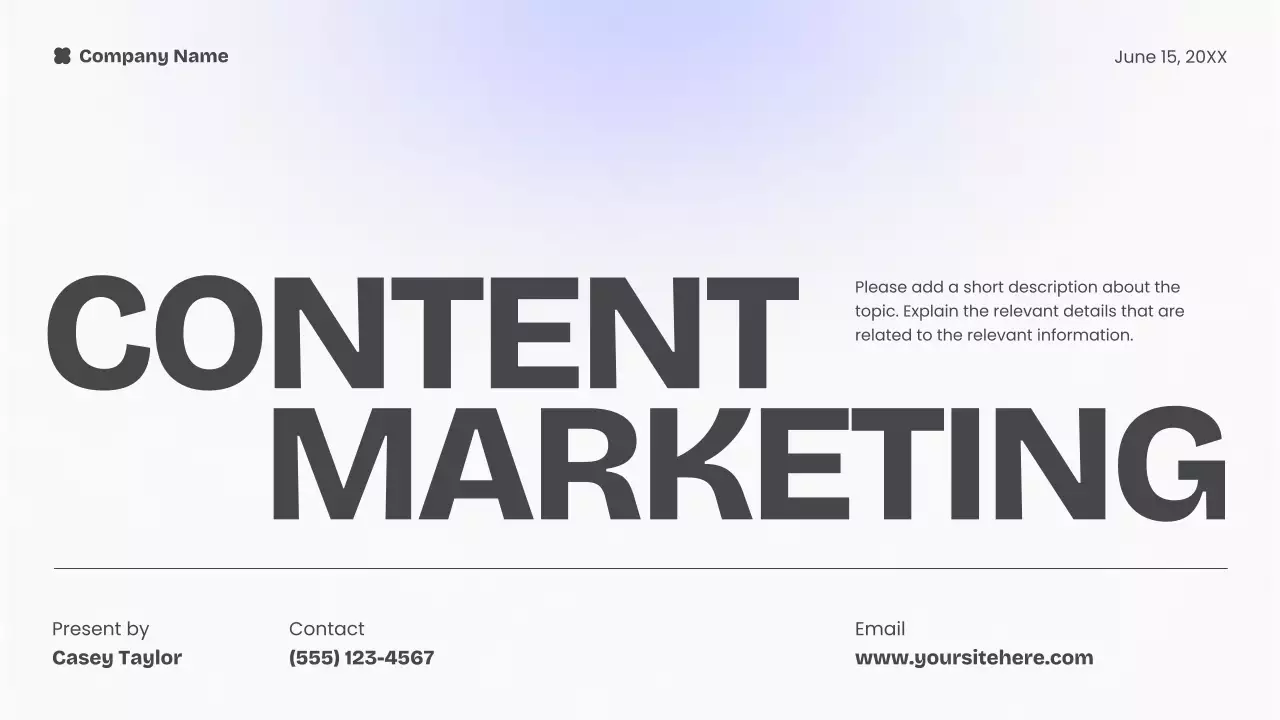 퍼플 모던 마케팅 프레젠테이션