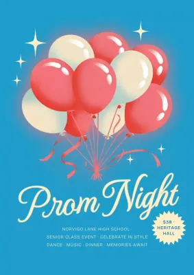 Acara Prom Retro Biru