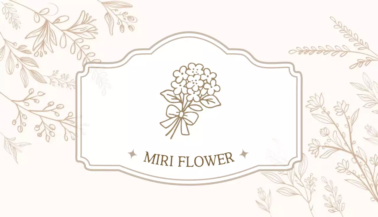 베이지 클래식 플라워 로고