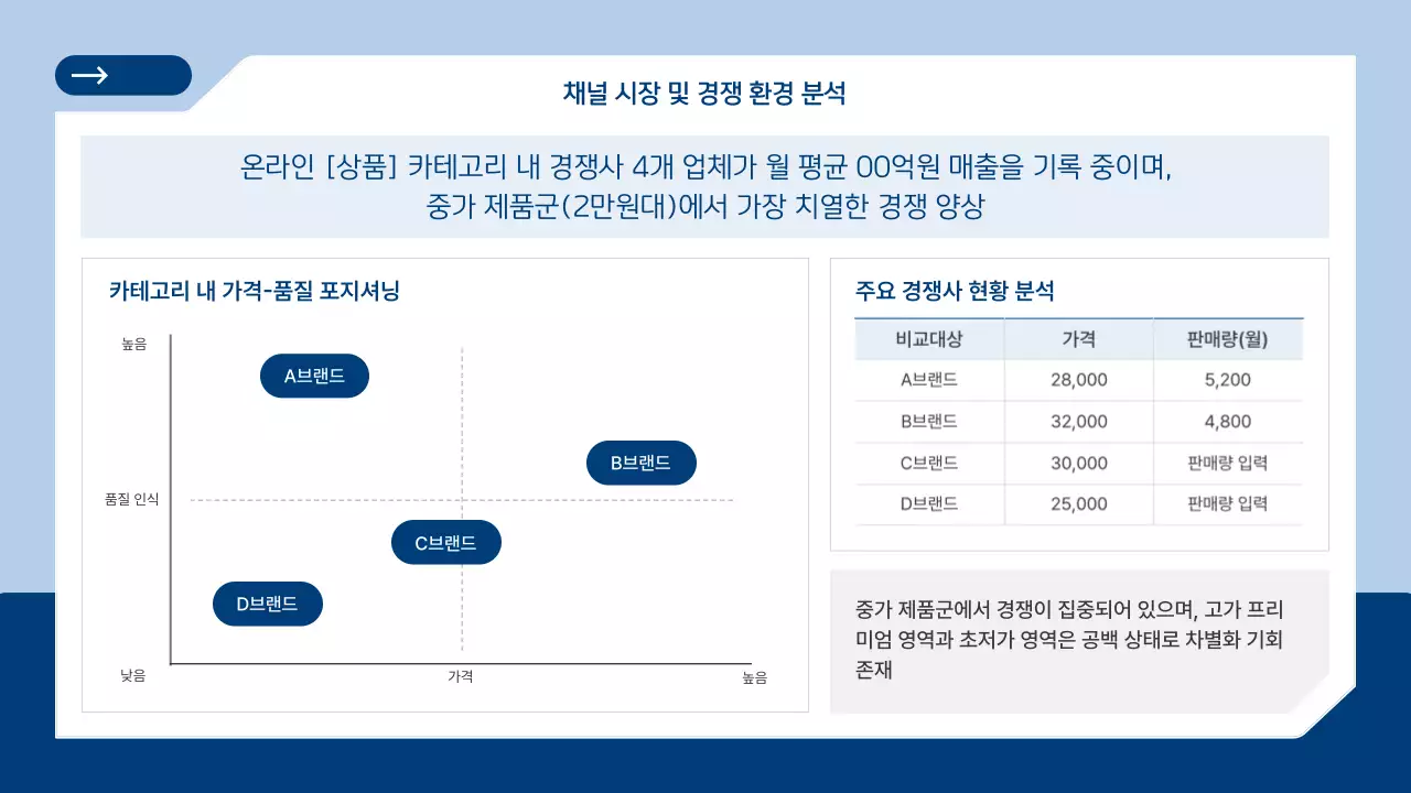 하늘색 모던 비즈니스 전략 설명