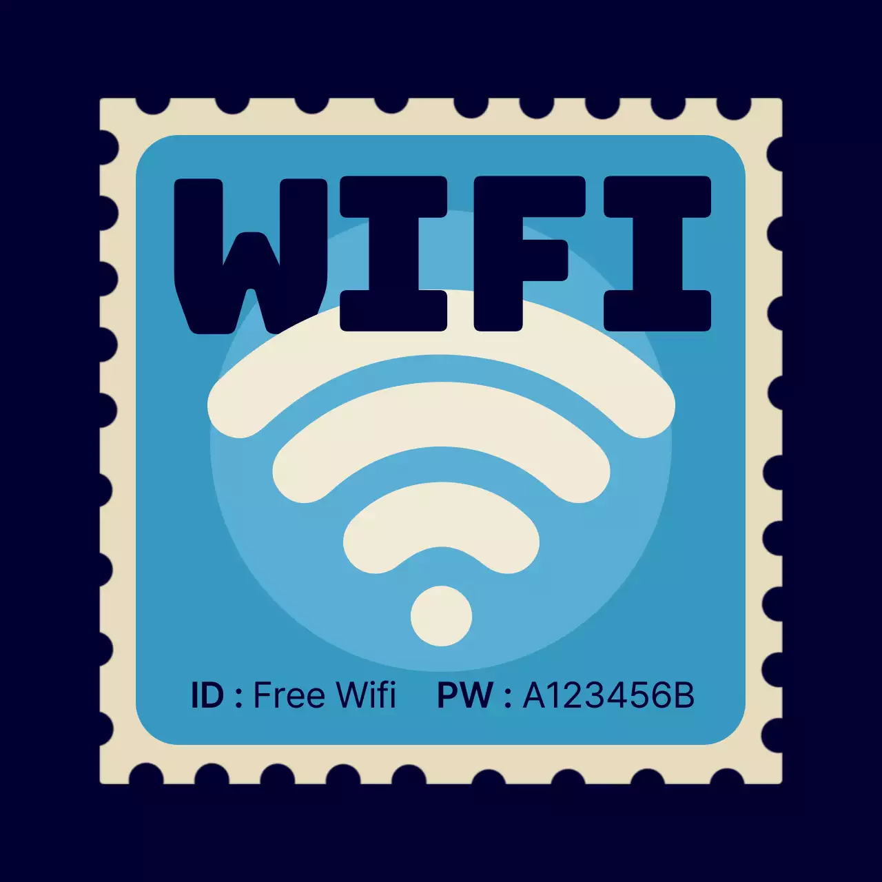 남색 심플 인터넷 안내