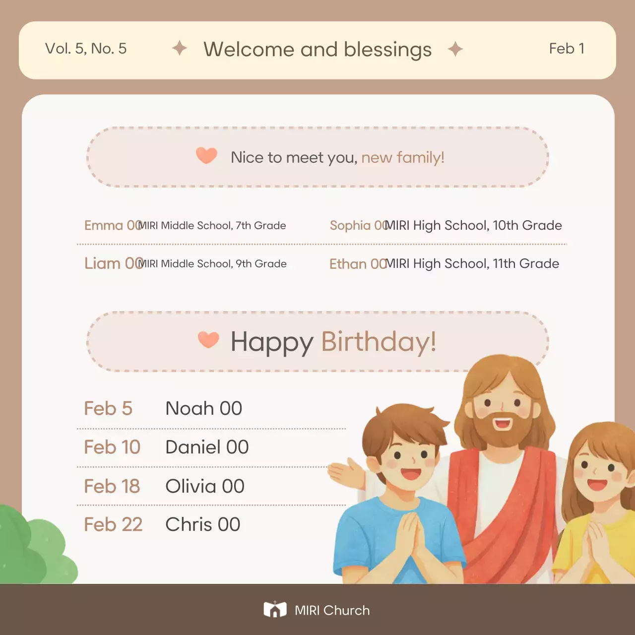 Beige Baby Church Service Guide