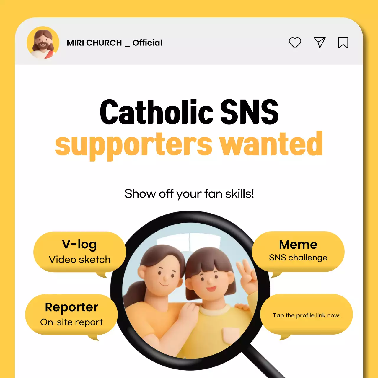 Tuyển tình nguyện viên cho sự kiện Nhà thờ Công giáo hiện đại màu vàng