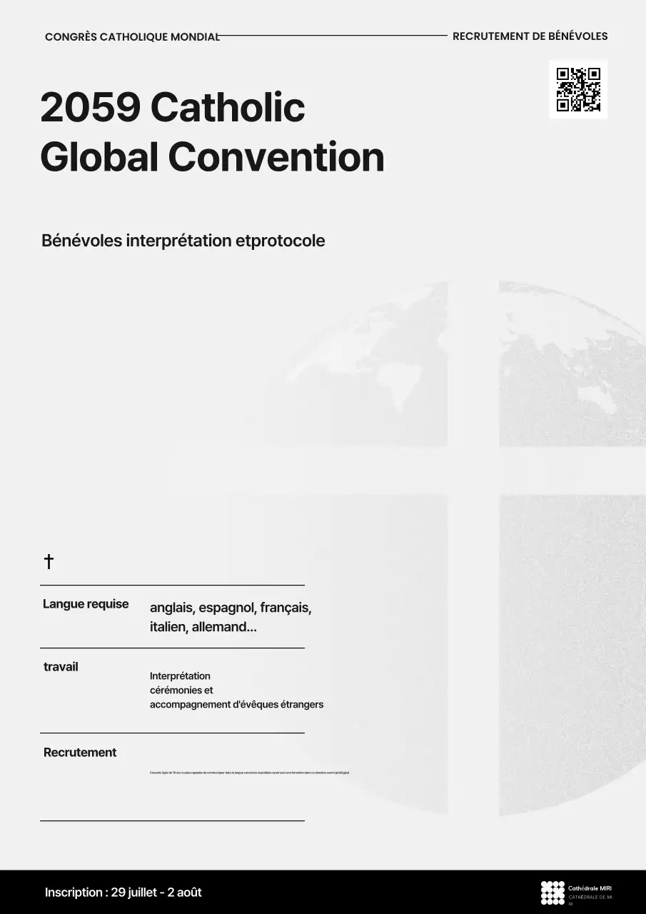 Recrutement de bénévoles Gray Simple