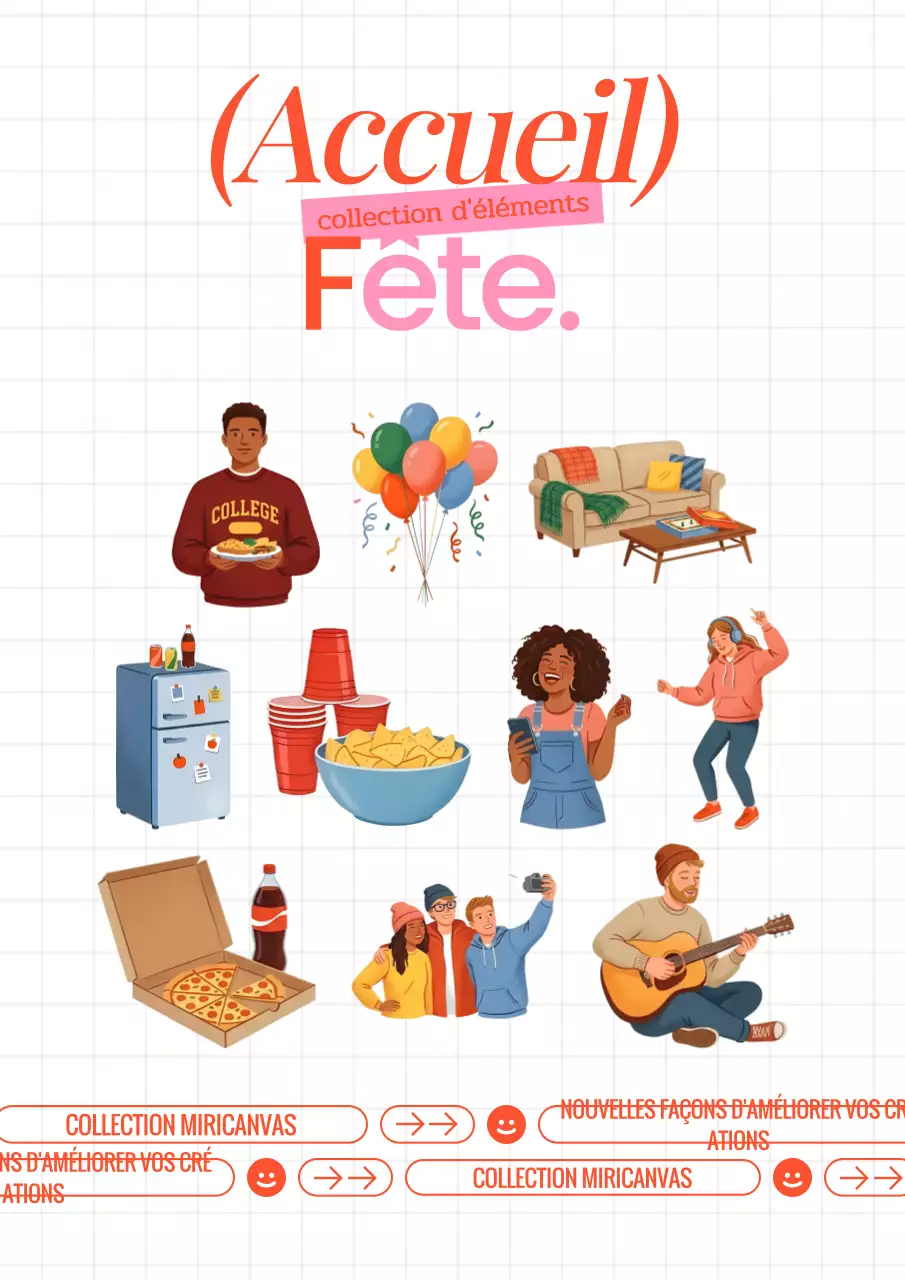 Fête à domicile tendance orange