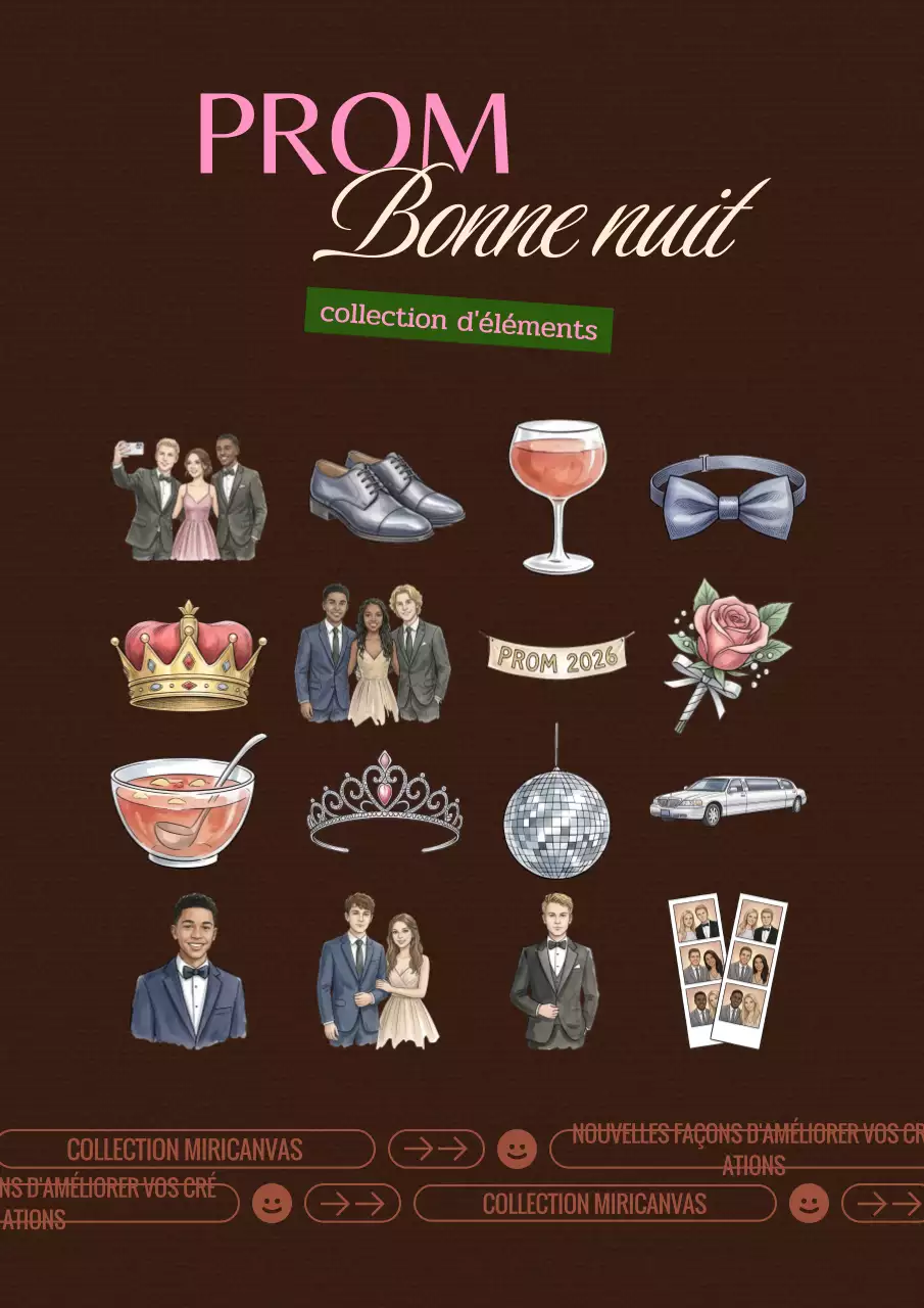 Invitation de bal moderne marron