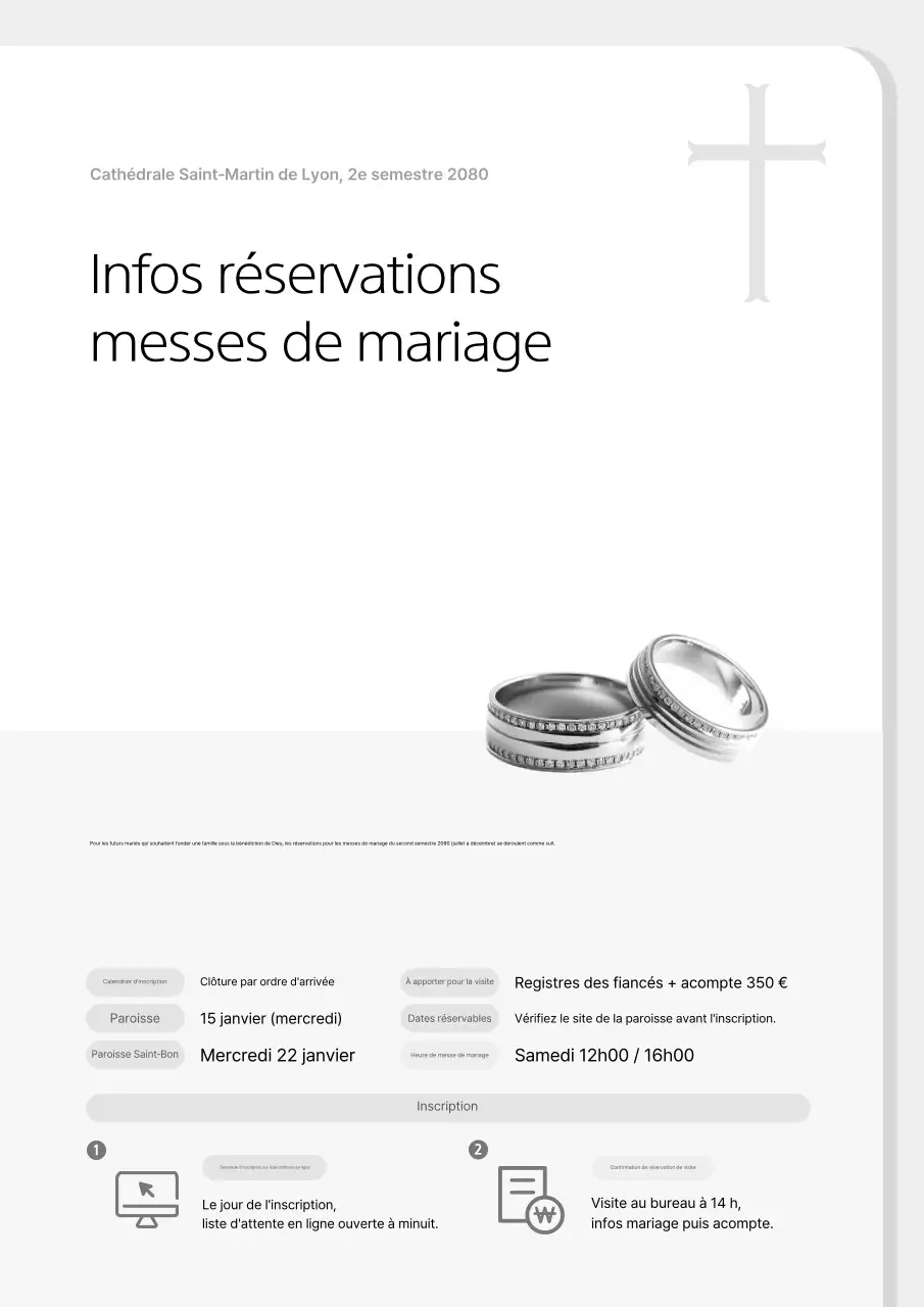 Guide de réservation de mariage Gray Simple