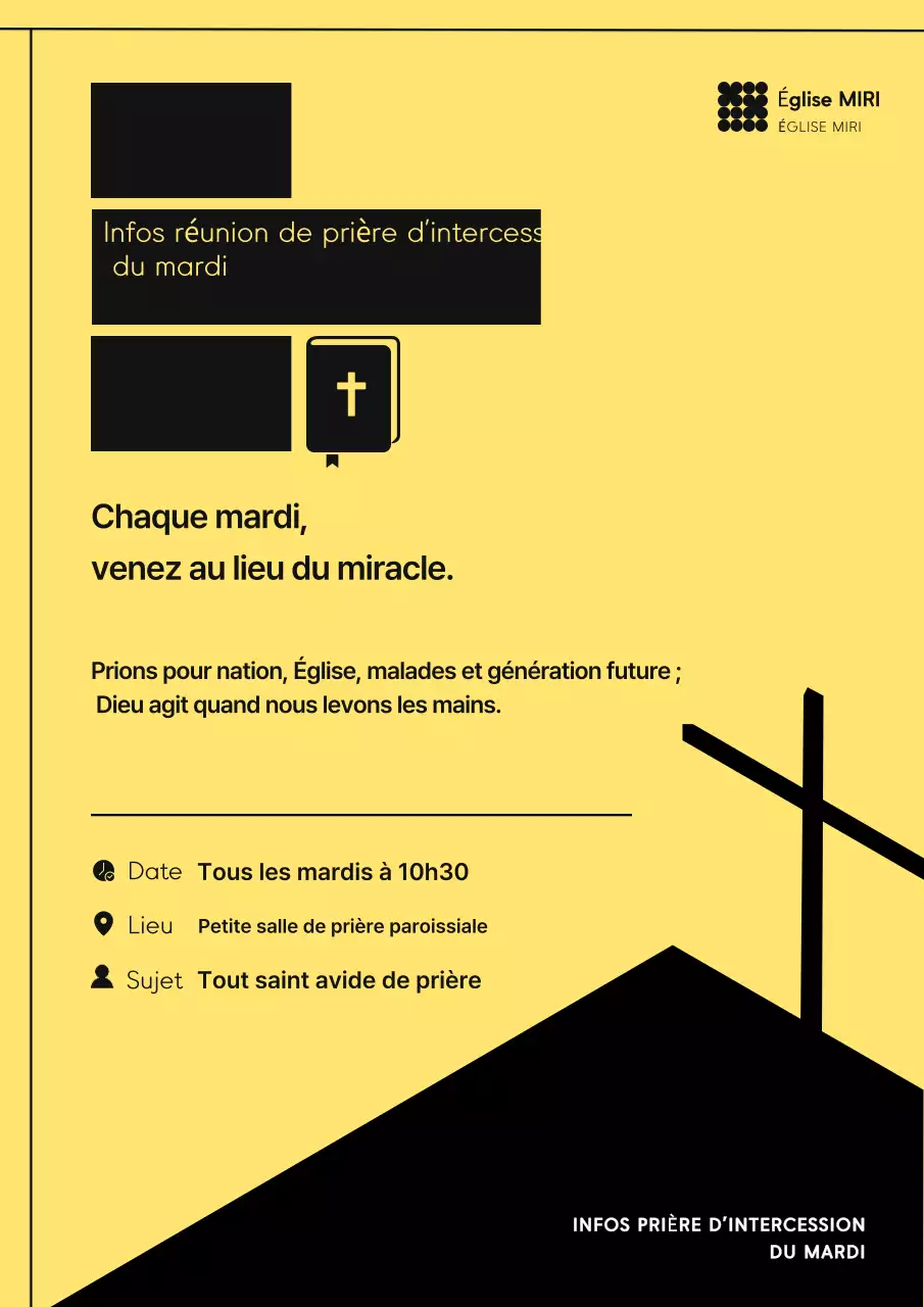 Guide de culte simple jaune