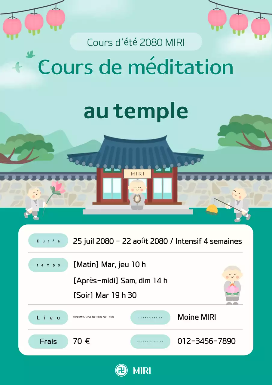 Promotion du cours de pleine conscience traditionnelle Mint