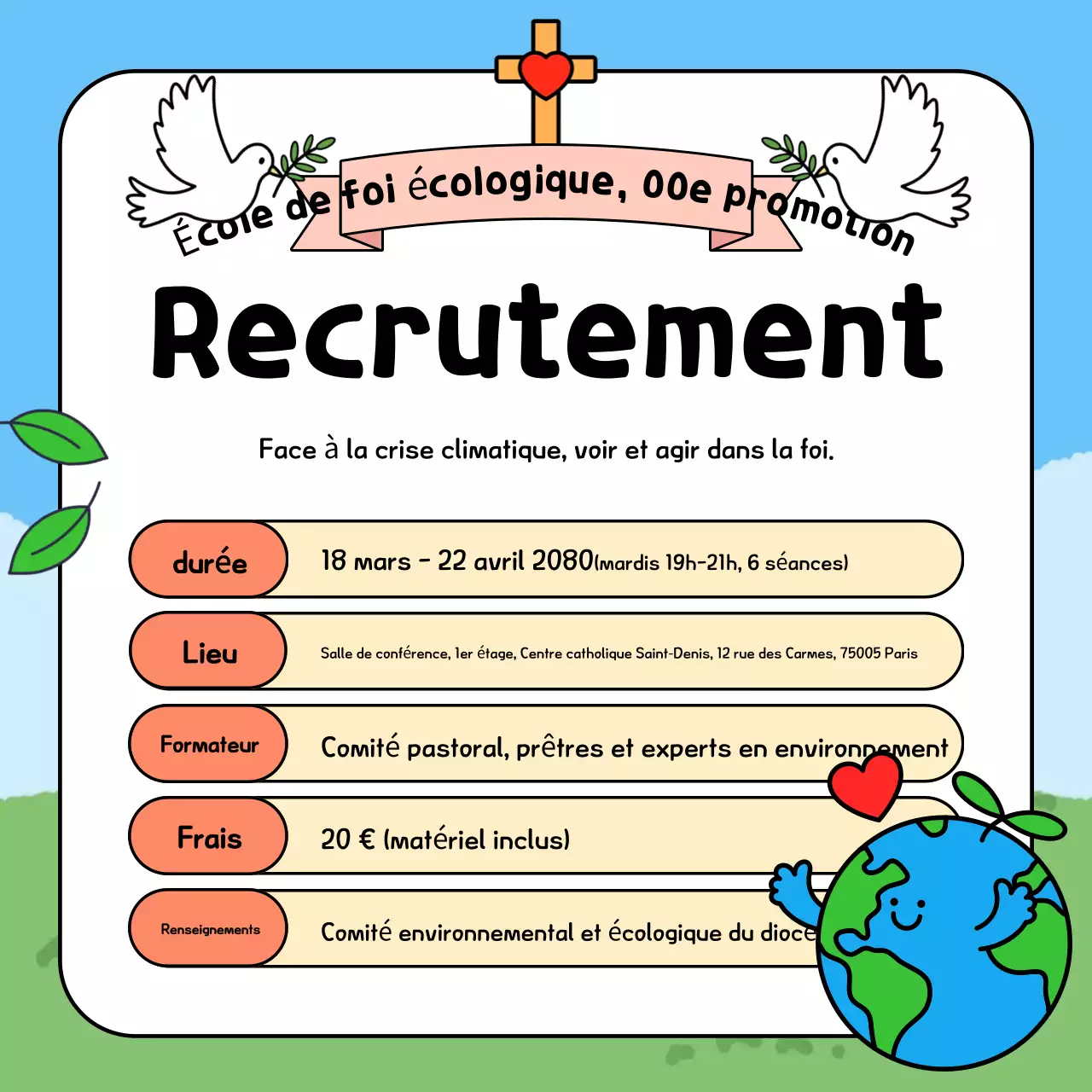 Recrutement Sky Blue Simple Education