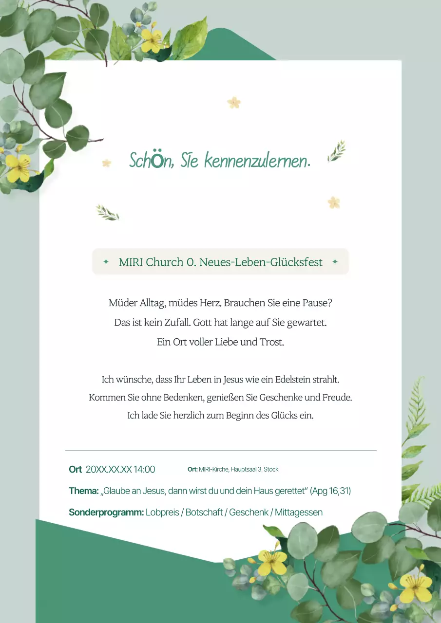 Veranstaltungsleitfaden für moderne grüne Kirchen