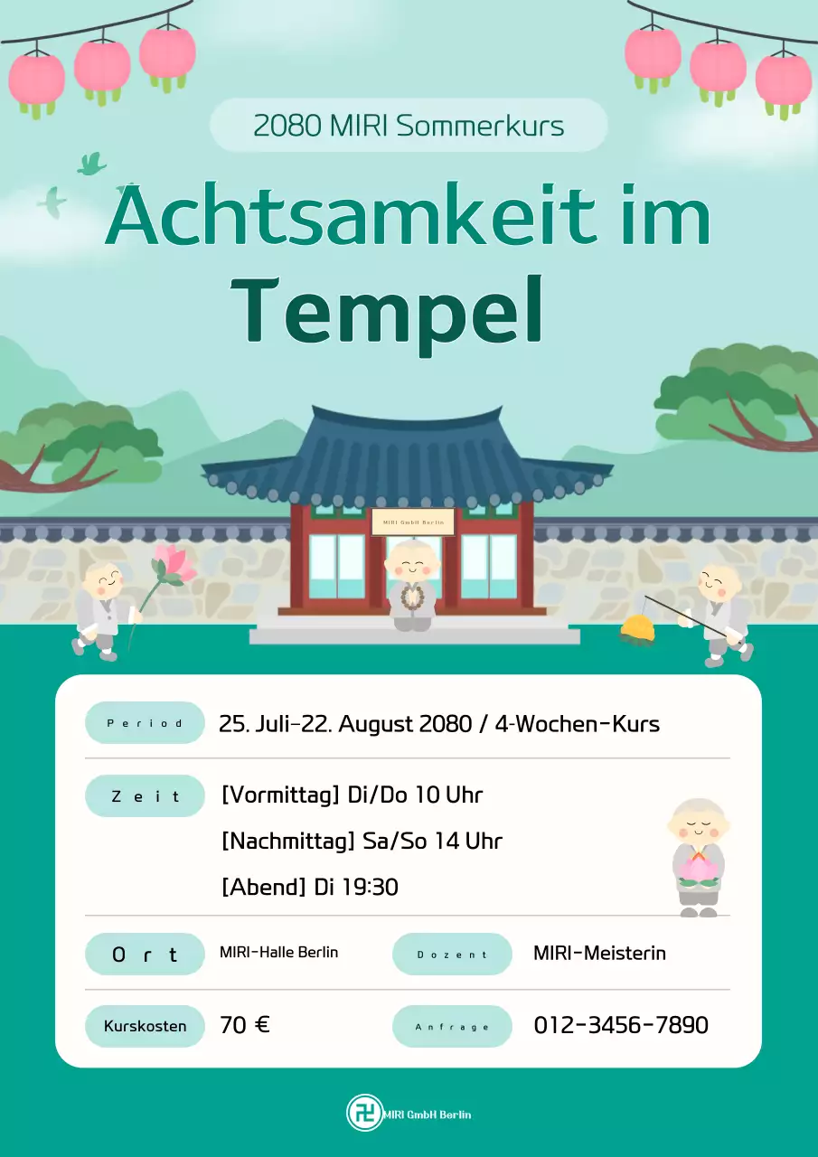 Werbung für den traditionellen Achtsamkeitskurs von Mint