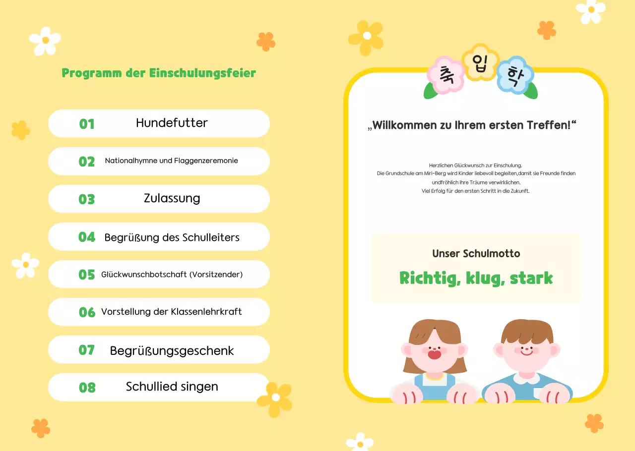 Gelbe, niedliche Einzugszeremonie