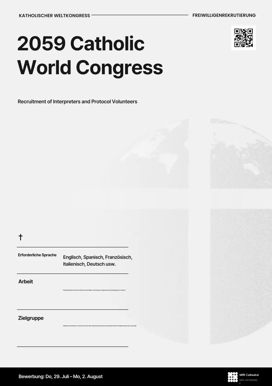 Gray Simple Freiwilligenrekrutierung