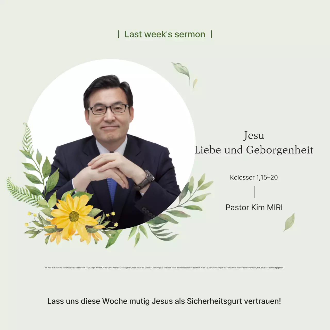 Grünes und sauberes Kirchenblatt